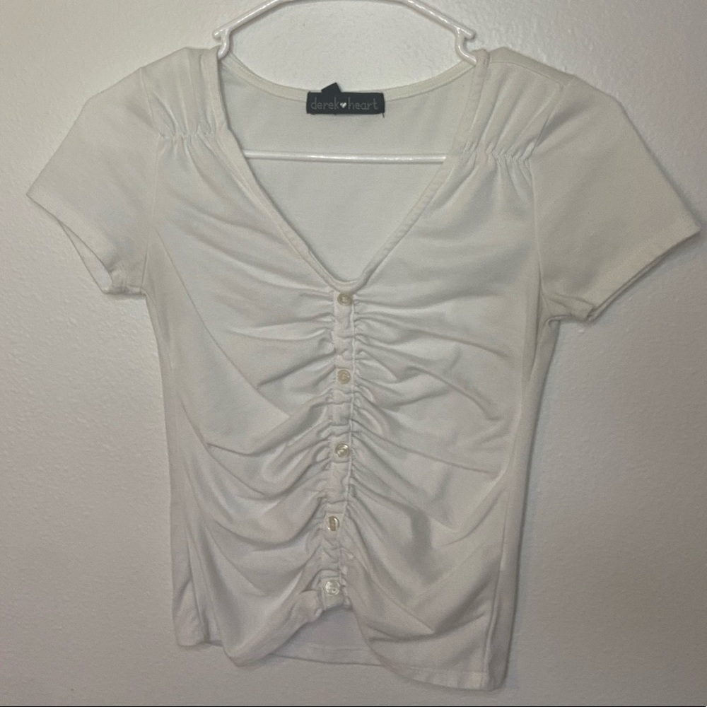 DEREK HEART Crop Top Cinch Tee
